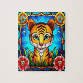 Baby Tijger in het Oerwoud Puzzel Legpuzzel (Verticaal)