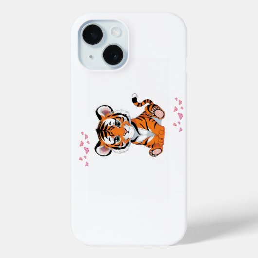 🐯Baby Tijger Kunst met Roze Vlinders - Case-Mate iPhone Case (Achterkant)