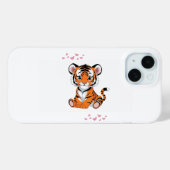 🐯Baby Tijger Kunst met Roze Vlinders - Case-Mate iPhone Case (Achterkant (horizontaal))