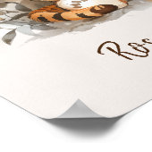 Baby Tijger Leest Boeken Nursery Jungle Dier Poster (Hoek)