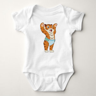 Baby tijger met onderbroek romper