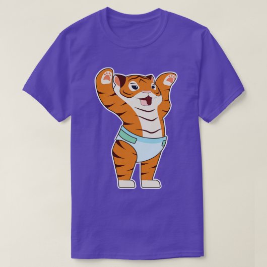 Baby tijger met onderbroek t-shirt (Design voorkant)