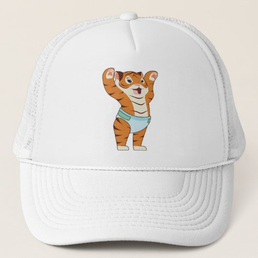 Baby tijger met onderbroek trucker pet (Voorkant)