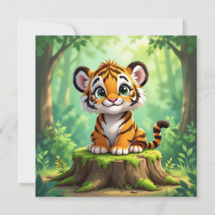 Baby Tijger   Mooie Cartoon Kinderkamer Kunst