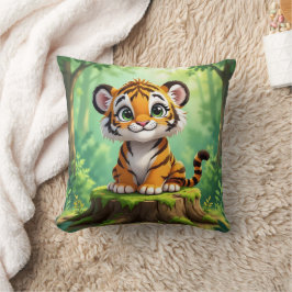 Baby Tijger | Mooie Cartoon Kinderkamer Kunst Kussen