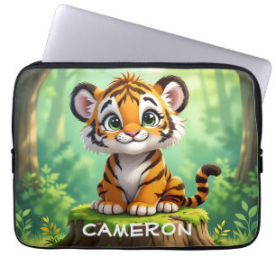 Baby Tijger Mooie Cartoon Kinderkamer Kunst Laptop Sleeve