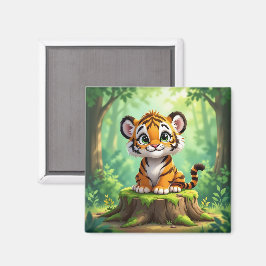 Baby Tijger | Mooie Cartoon Kinderkamer Kunst Magneet