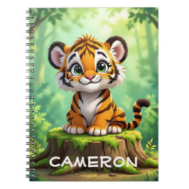 Baby Tijger | Mooie Cartoon Kinderkamer Kunst Notitieboek