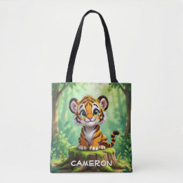 Baby Tijger | Mooie Cartoon Kinderkamer Kunst Tote Bag