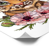 Baby Tijger Roze Dierenposter | Cute Tijger Kunst Poster (Hoek)