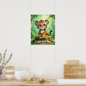 Baby-tijger | Schattigee Cartoon Kind Nursery Art Poster (Keuken)
