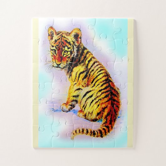 Baby tijgerdier legpuzzel (Verticaal)