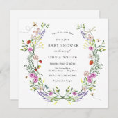 Baby to Bee Boho Floral Baby shower Kaart (Voorkant / Achterkant)