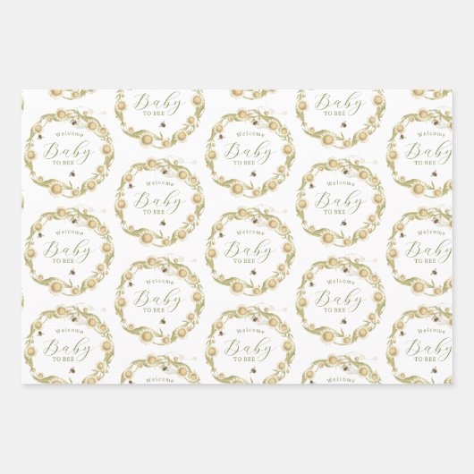 Baby to Bee Custom Daisy Chain Inpakpapier Vel (Voorkant 2)