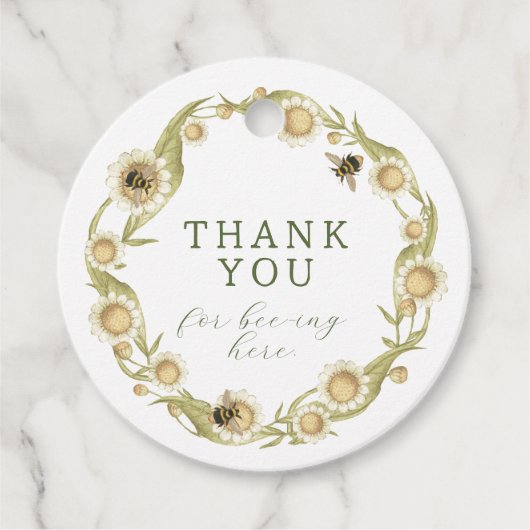 Baby to Bee Daisy Wildflower Bedankjes Labels (Voorkant)