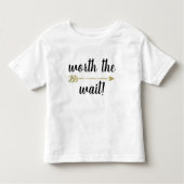 Baby, Toddler en Kinder kleren - Het wachten waard Kinder Shirts (Voorkant)