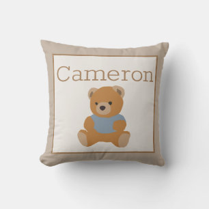 Baby Toddler Nursery Room Teddy Bear en Name Kussen