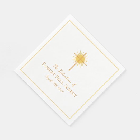 Baby Toewijding/dooppapier servet (Hoek)