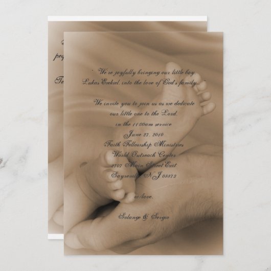 baby toewijding kaart (Voorkant / Achterkant)