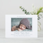 Baby Toile Blauw - Geboorteaankondiging Foto Aankondiging (Staand voorkant)
