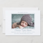 Baby Toile Blue - Geboorteaankondiging Foto Aankondiging (Voorkant)
