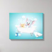 Baby Tom en Jerry die een bad nemen Canvas Afdruk (Voorkant)