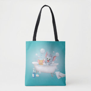 Baby Tom en Jerry die een bad nemen Tote Bag