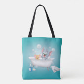 Baby Tom en Jerry die een bad nemen Tote Bag (Achterkant)