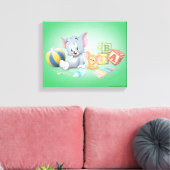 Baby Tom en Jerry die met speelgoed spelen Canvas Afdruk (Insitu (Woonkamer))