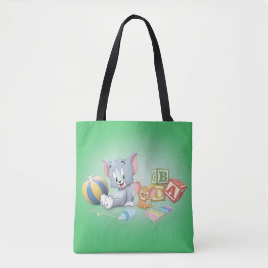 Baby Tom en Jerry die met speelgoed spelen Tote Bag (Voorkant)