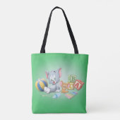 Baby Tom en Jerry die met speelgoed spelen Tote Bag (Achterkant)