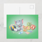 Baby Tom en Jerry die met speelgoed spelen Uitnodiging Briefkaart (Voorkant / Achterkant)
