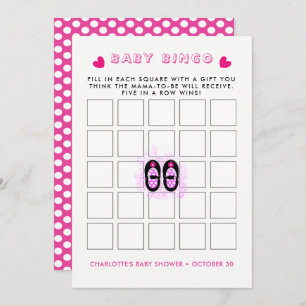 Baby toont Baby shower Bingo Game Kaart