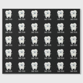 Baby Tooth Funny Teeth Pun Dark BG Cadeaupapier (Vlak)
