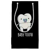 Baby Tooth Funny Teeth Pun Dark BG Klein Cadeauzakje (Voorkant)