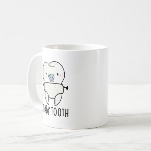 Baby Tooth Funny Teeth Pun Koffiemok (Voorkant links)