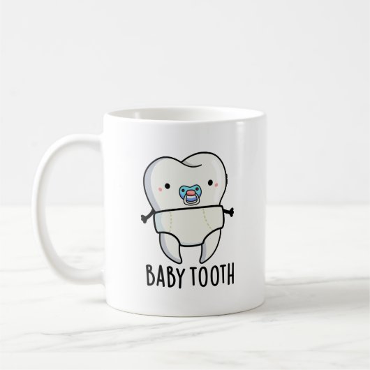 Baby Tooth Funny Teeth Pun Koffiemok (Links)
