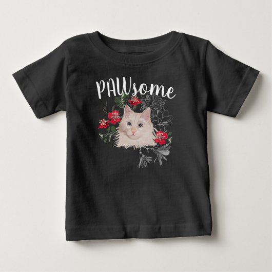 Baby top T-shirt poot-geweldige kat (Voorkant)