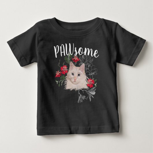 Baby top T-shirt poot-some kat (Voorkant)