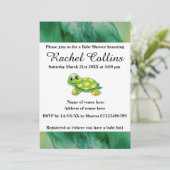 Baby Tortoise Baby shower Invitation Kaart (Staand voorkant)