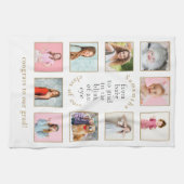 Baby tot Afstudeerder 10 Foto's Naam Jaar Afstuder Theedoek (Horizontaal)