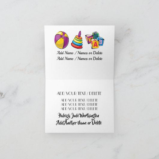 Baby Toys Notecard Bedankkaart (Binnen)