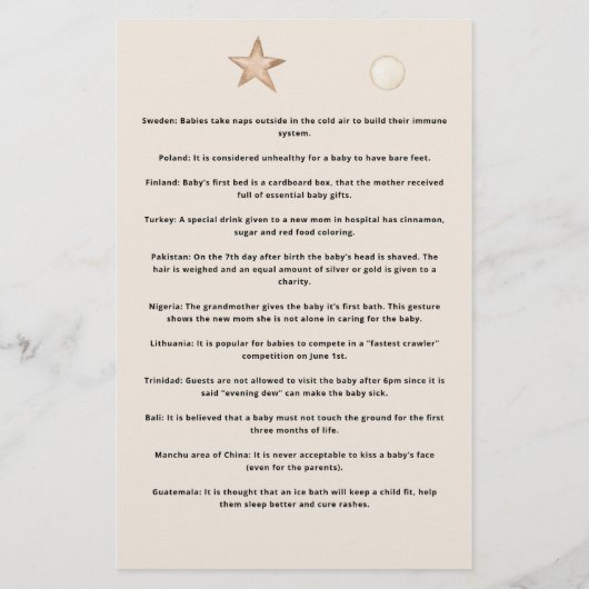 Baby Tradities Baby Beer Baby shower spel (Achterkant)