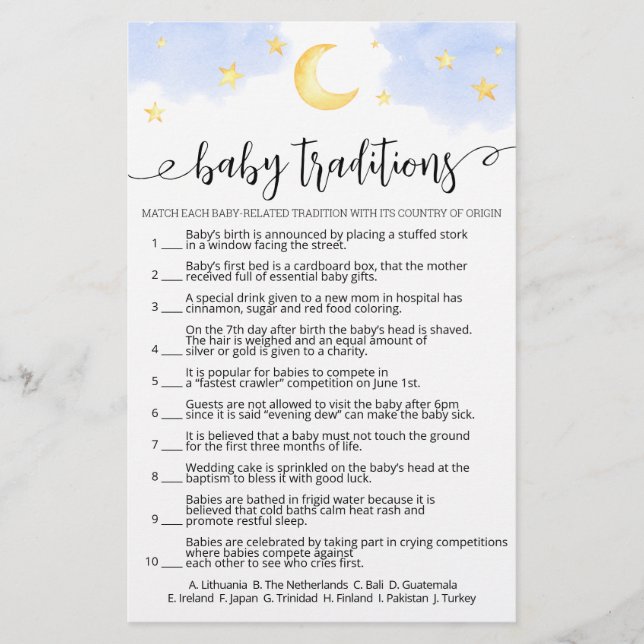 Baby tradities rond het wereldspelletje Baby showe (Voorkant)