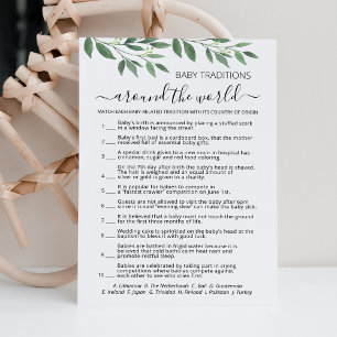 Baby Tradities spel Baby shower party Kaart