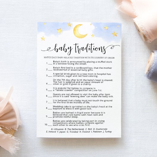 Baby Tradities spel Baby shower party Kaart