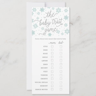 Baby Trait Game Snowflake Baby shower Kaart