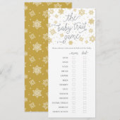 Baby Trait Gold Snowflake Baby shower Game Kaart (Voorkant / Achterkant)