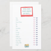 Baby Traits Adventure Baby shower Game (Voorkant / Achterkant)