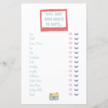 Baby Traits Adventure Baby shower Game